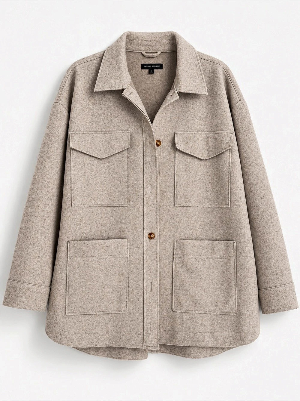 Banana Republic Felt Shirt Jacket Beige Size XL